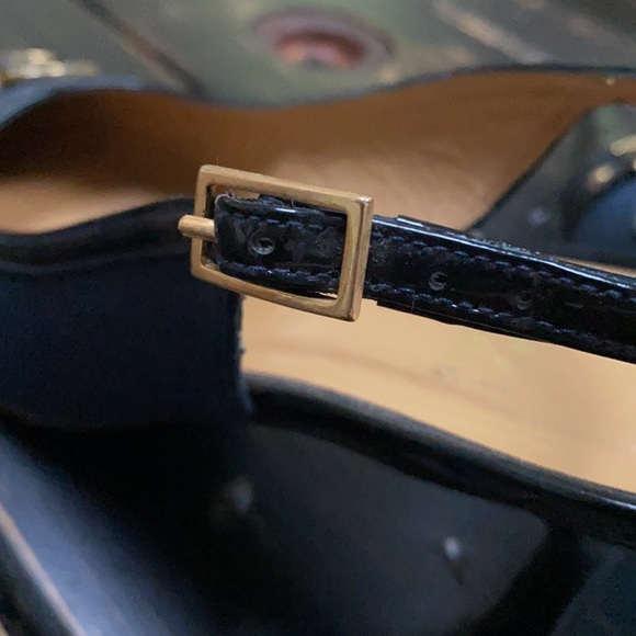 Stuart Weitzman Navy Heels with Brass Accents - Picture 6 of 10